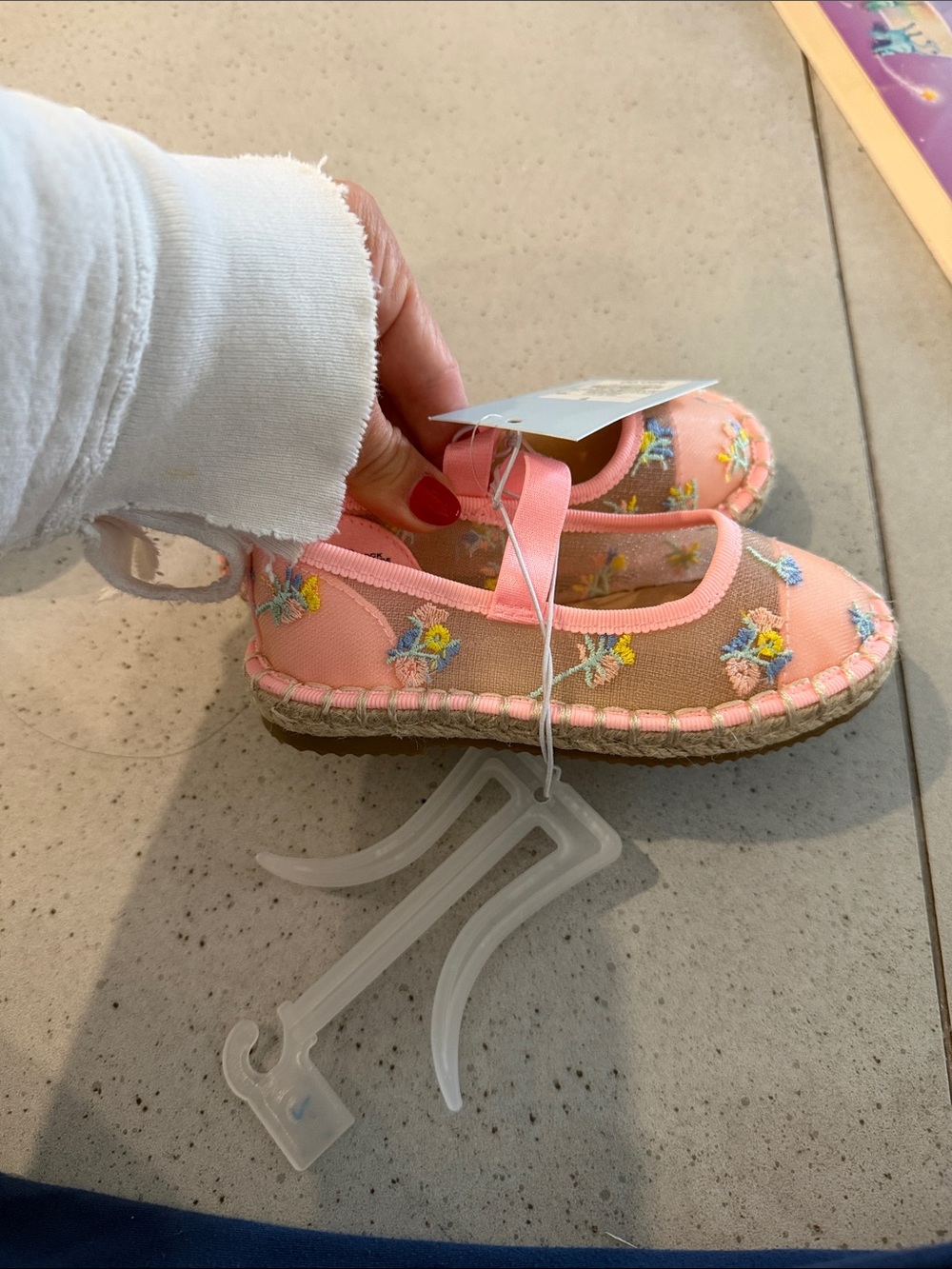 Cat & Jack Pink Floral Mary Jane Espadrille Sandals